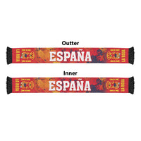 Spain 2026 Football Soccer Scarf La Roja Grunge Curve Stylized