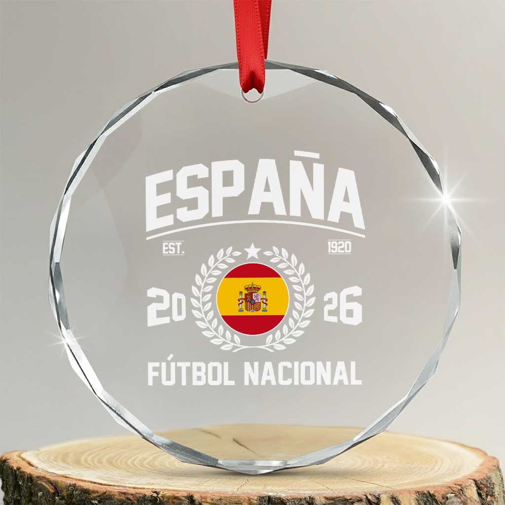 Spain 2026 Soccer Football Fan Spanish Flag Crystal Glass Ornament
