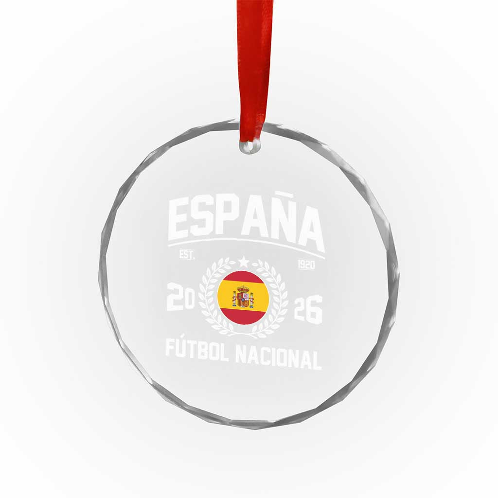 Spain 2026 Soccer Football Fan Spanish Flag Crystal Glass Ornament