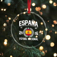 Spain 2026 Soccer Football Fan Spanish Flag Crystal Glass Ornament