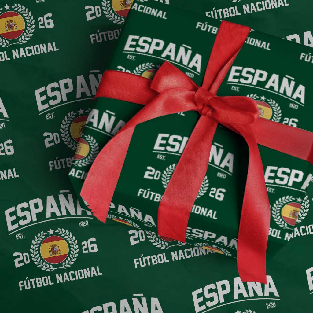 Spain 2026 Soccer Football Fan Spanish Flag Wrapping Paper Roll