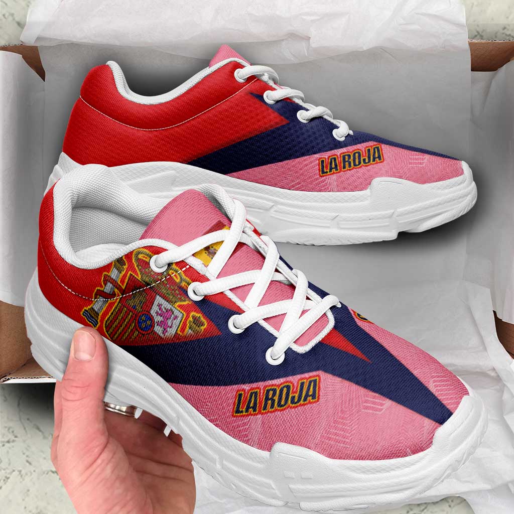 Spain 2026 World Football Chunky Sneakers La Roja Pink And Flag Color