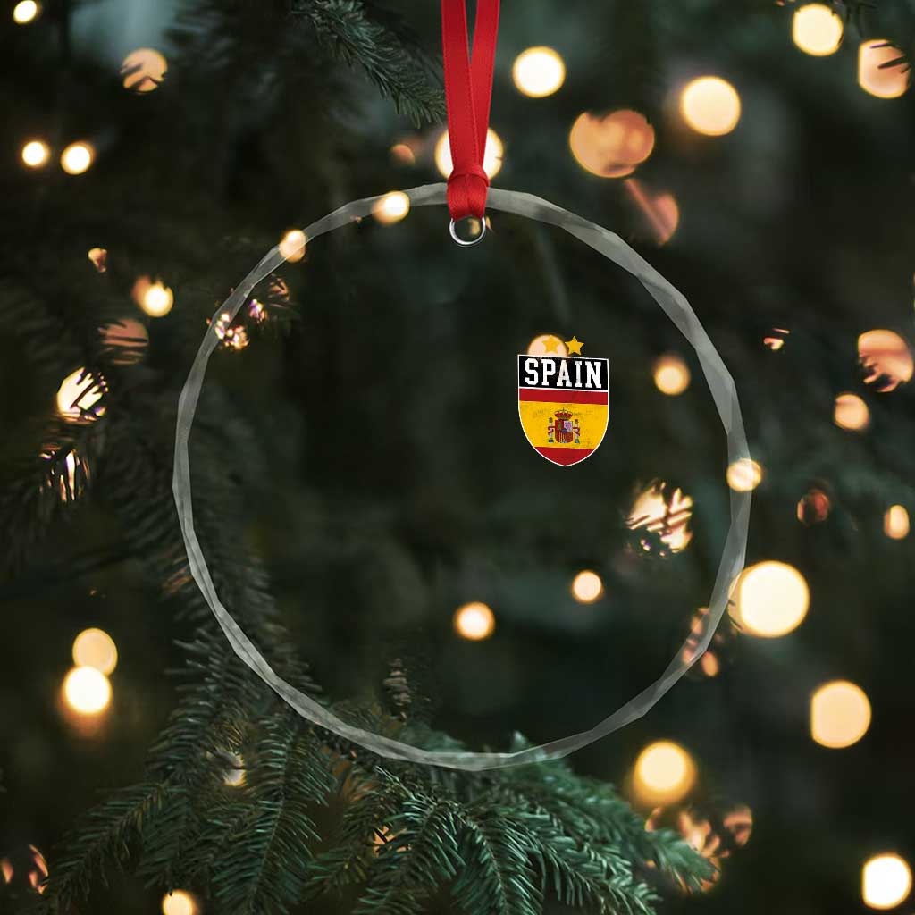 Spain 2nd Star Espana Football Crest Crystal Glass Ornament