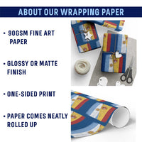 Spain Argentina Half Flag Spanish Argentinian Roots Wrapping Paper Roll
