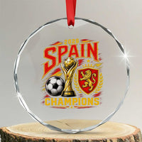 Spain Champions 2026 Crystal Glass Ornament Spanish Soccer Fan Graphic