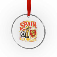 Spain Champions 2026 Crystal Glass Ornament Spanish Soccer Fan Graphic