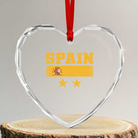 Spain Champions 2026 Second Star Heart Crystal Glass Ornament Espana Coat of Arms