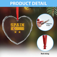 Spain Champions 2026 Second Star Heart Crystal Glass Ornament Espana Coat of Arms