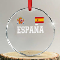 Spain Espana Crystal Glass Ornament Vintage Spanish Flag Royal Crest Graphic