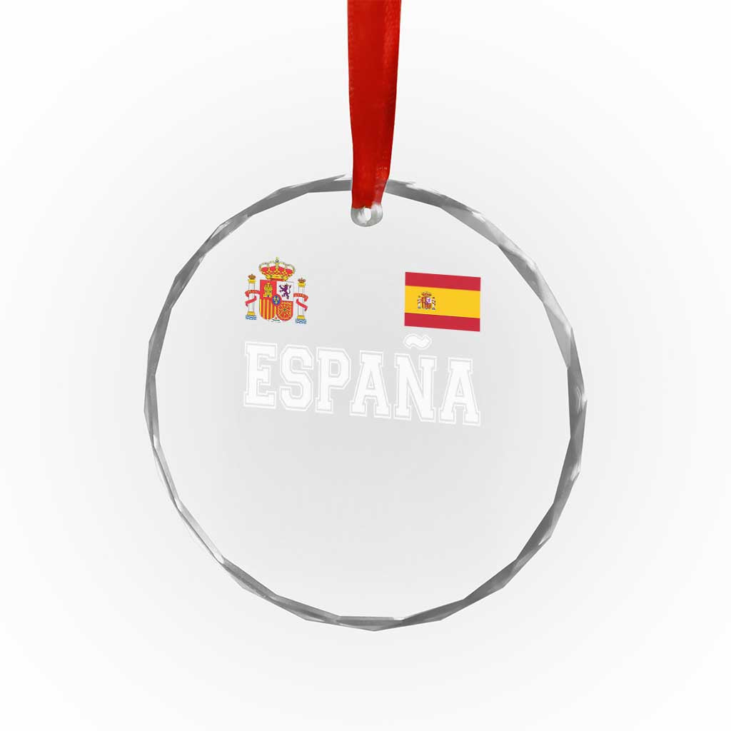 Spain Espana Crystal Glass Ornament Vintage Spanish Flag Royal Crest Graphic