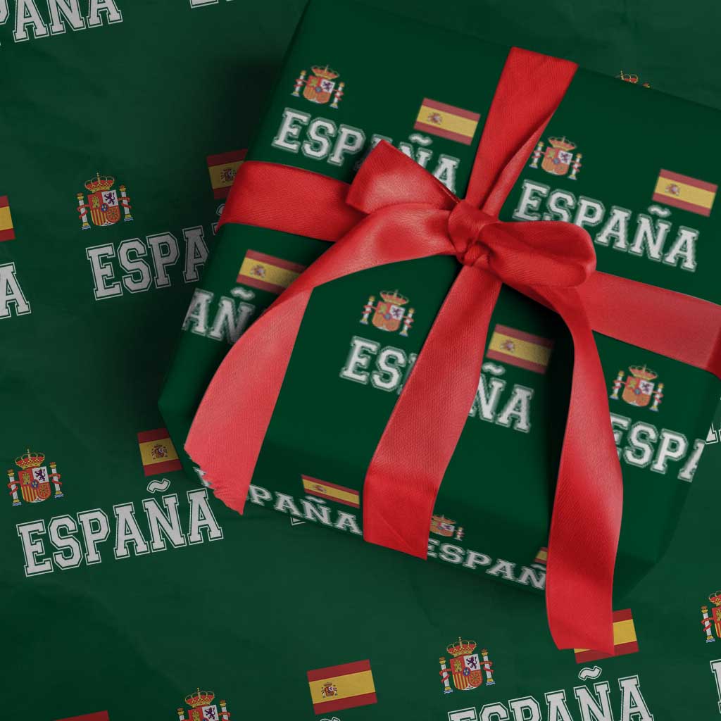 Spain Espana Wrapping Paper Roll Vintage Spanish Flag Royal Crest Graphic
