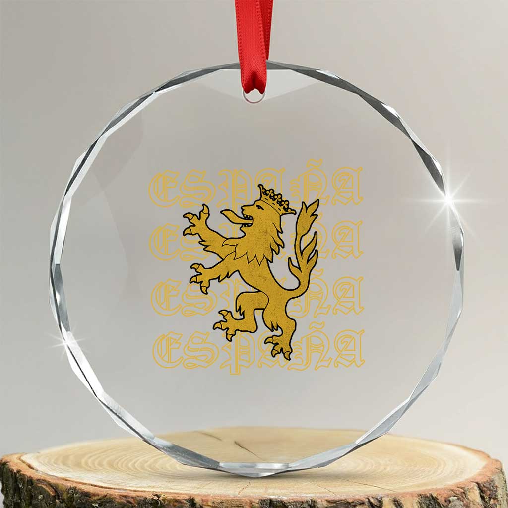 Spain Espana Heraldic Lion Pride Crystal Glass Ornament
