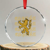 Spain Espana Heraldic Lion Pride Crystal Glass Ornament