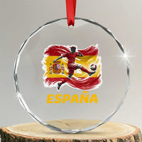Spain Espana Soccer Football Fan Spanish Flag Crystal Glass Ornament