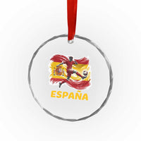 Spain Espana Soccer Football Fan Spanish Flag Crystal Glass Ornament