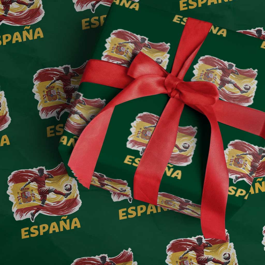 Spain Espana Soccer Football Fan Spanish Flag Wrapping Paper Roll