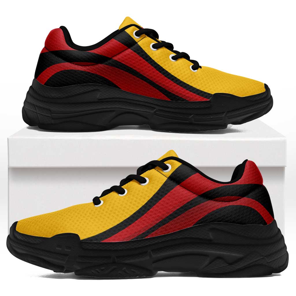 Spain Football Chunky Sneakers Flag-Inspired Curve Style
