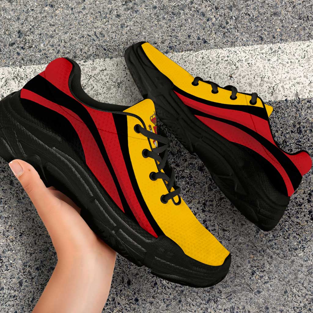 Spain Football Chunky Sneakers Flag-Inspired Curve Style