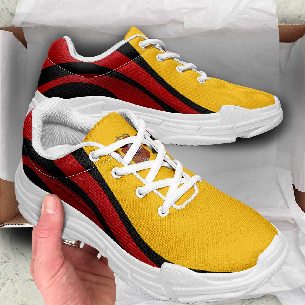 Spain Football Chunky Sneakers Flag-Inspired Curve Style