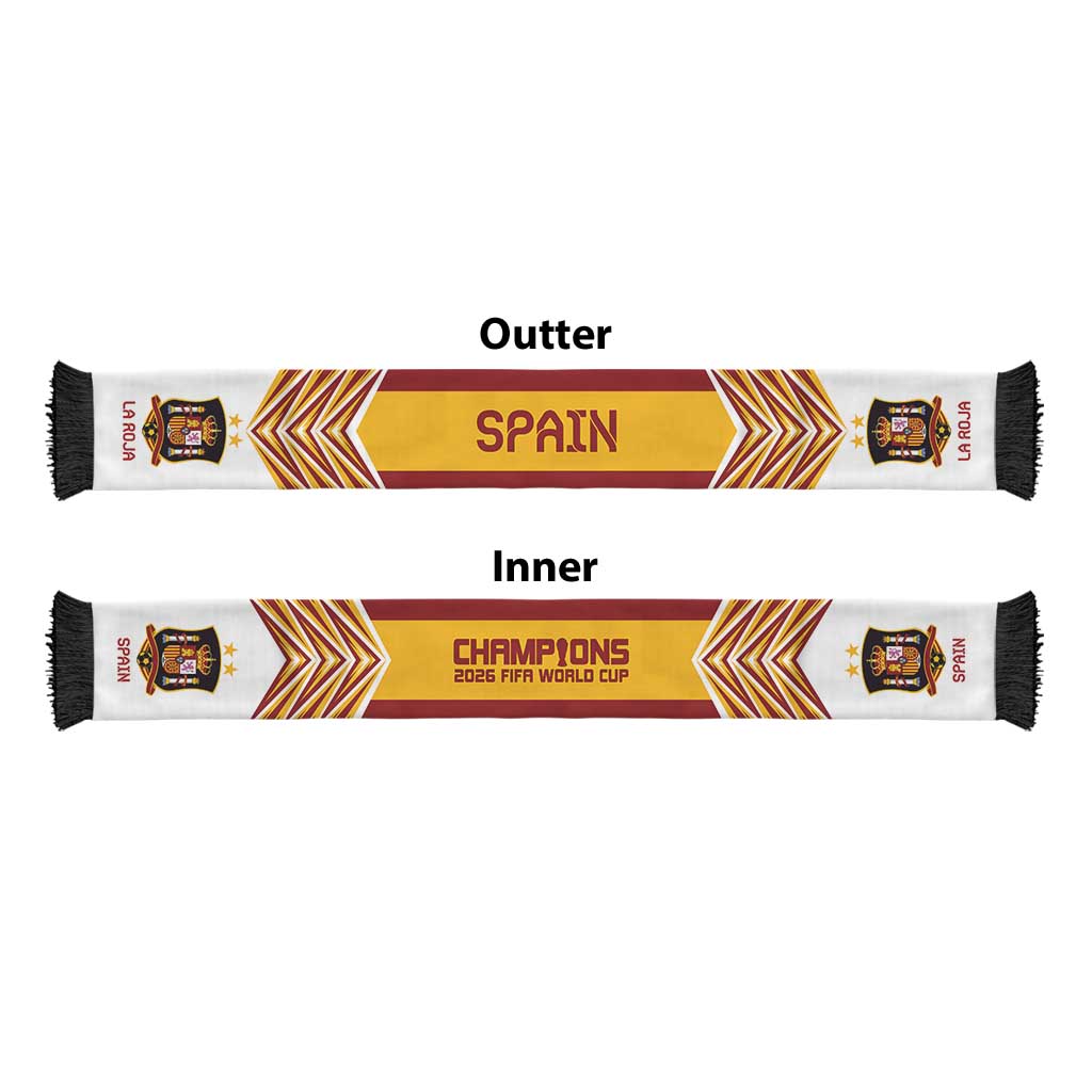 Spain Football Nations 2026 Soccer Scarf Sporty Pattern
