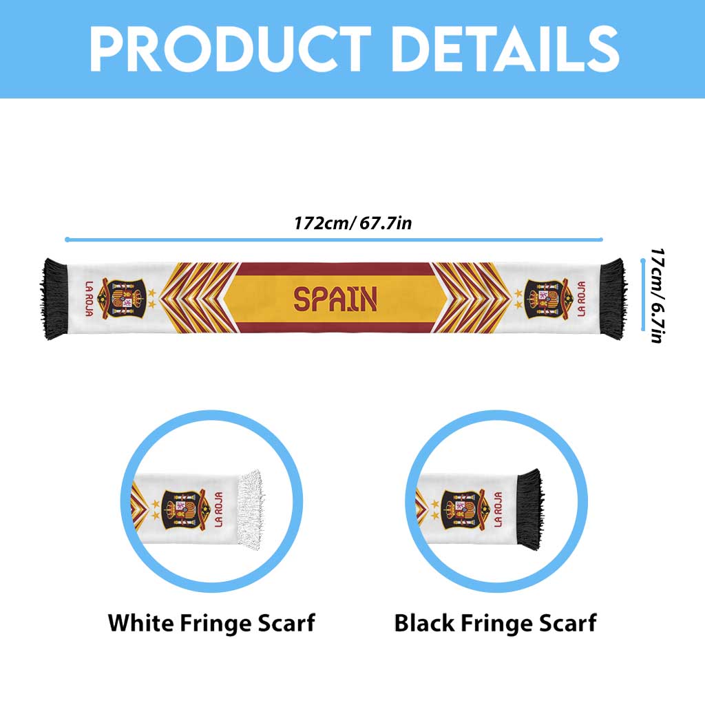 Spain Football Nations 2026 Soccer Scarf Sporty Pattern