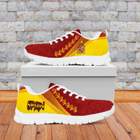 Spain Football Sneakers Traditional Spanish Carnation Floral Patriotic Motif