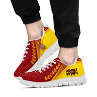 Spain Football Sneakers Traditional Spanish Carnation Floral Patriotic Motif