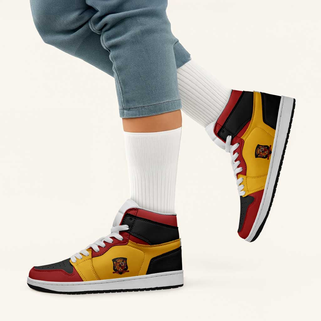 Spain High Sneakers AJ1 Classic National Flag Style - Wonder Print Shop