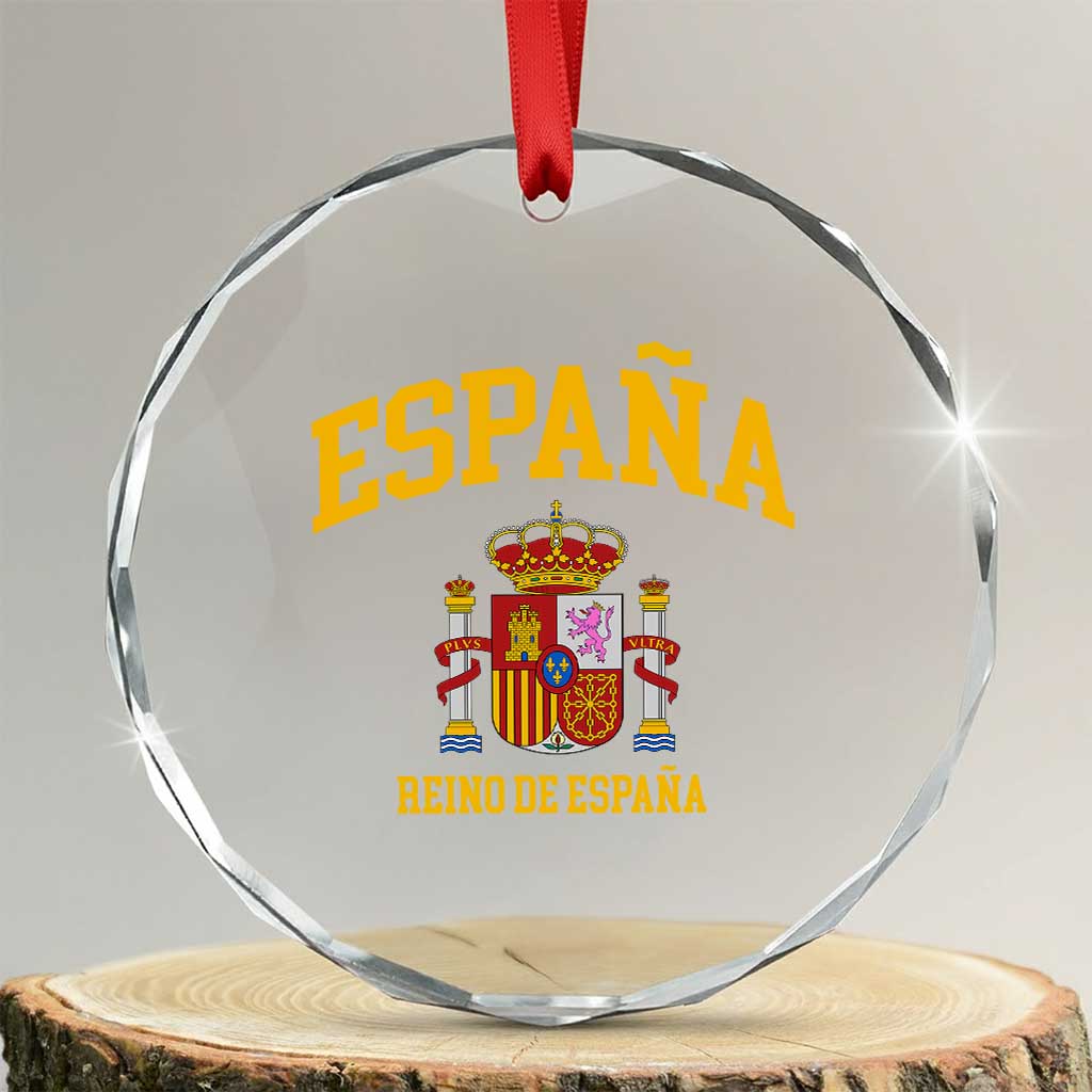 Spain Reino De Espana Crystal Glass Ornament Vintage Spanish Flag Coat of Arms