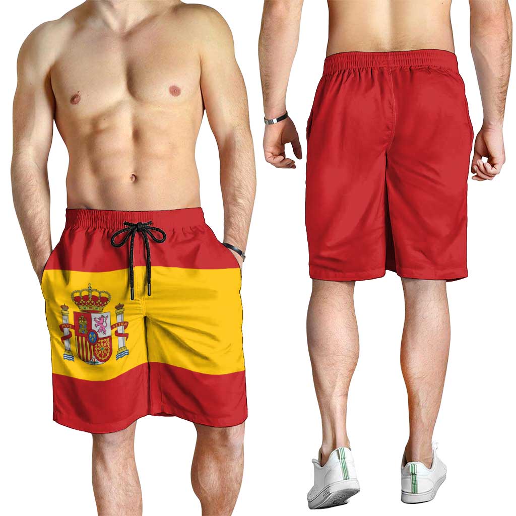 Spain Shorts for Men National Flag Colors - Wonder Print Shop