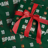 Spain Soccer Sports Graphic Number 10 Jersey Style Wrapping Paper Roll Proud Spanish Football Fans Game Day Pride