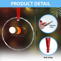 Spain Total Solar Eclipse 2026 Totality Crystal Glass Ornament Espana Travel Souvenir Astronomy Geek Gift