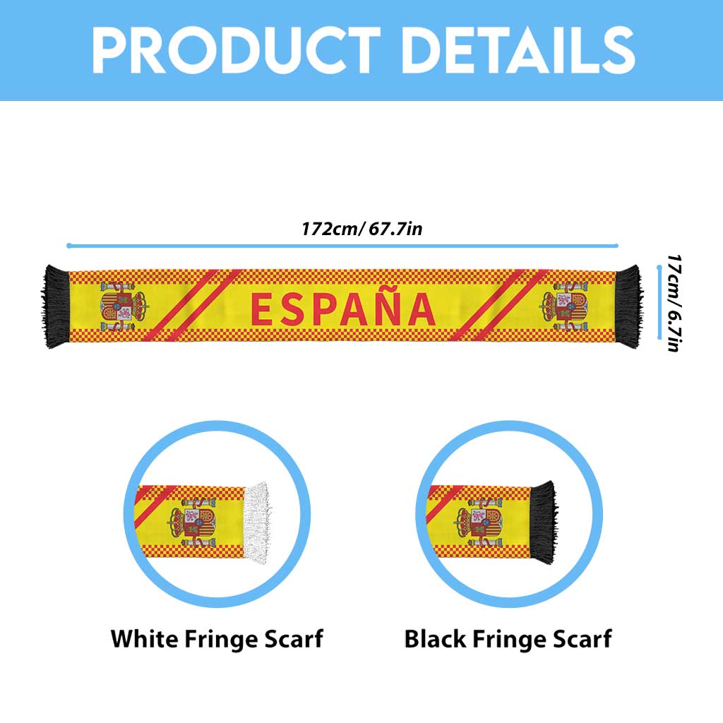 Spain World Football 2026 Soccer Scarf Go La Roja Road To Glory