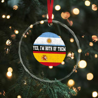 Spanish Argentinian Roots Crystal Glass Ornament Yes I'm Both Of Them Vintage Spain Argentina Half Flag