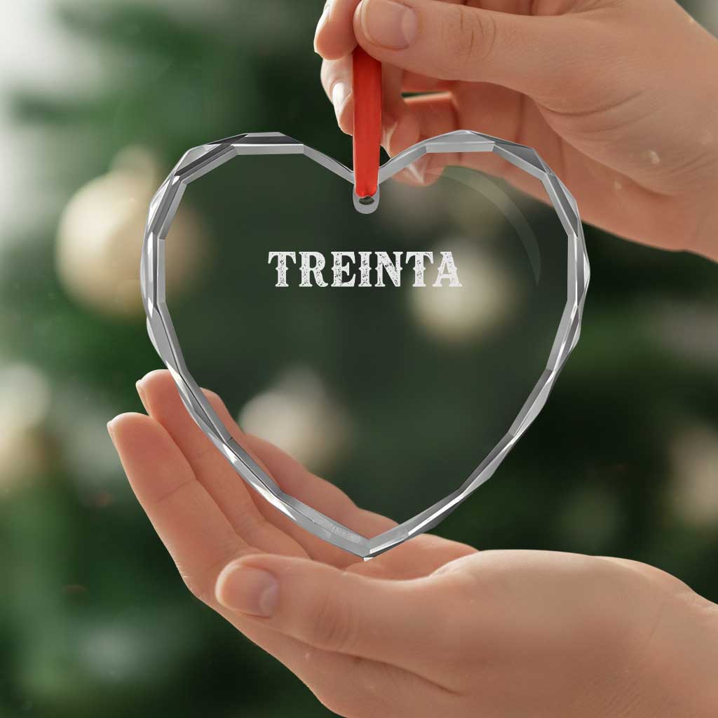 Spanish Mexican 30th Birthday Heart Crystal Glass Ornament Treinta 30 Years Old Bday
