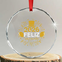 Spanish Mexican New Year 2026 Crystal Glass Ornament Feliz Ano Nuevo NYE Party - Wonder Print Shop