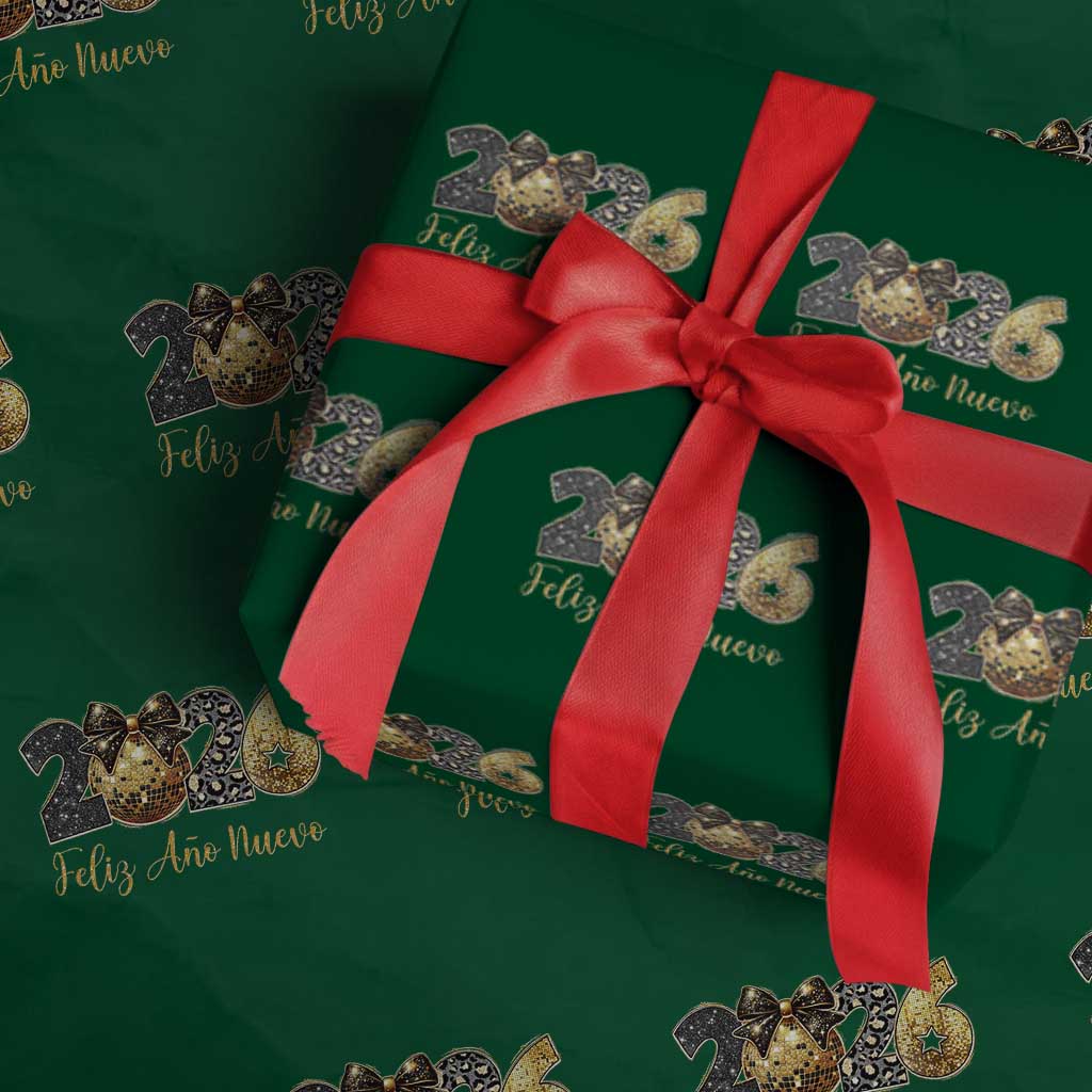 Spanish New Year 2026 Wrapping Paper Roll Feliz Ano Nuevo NYE Party Disco Ball - Wonder Print Shop