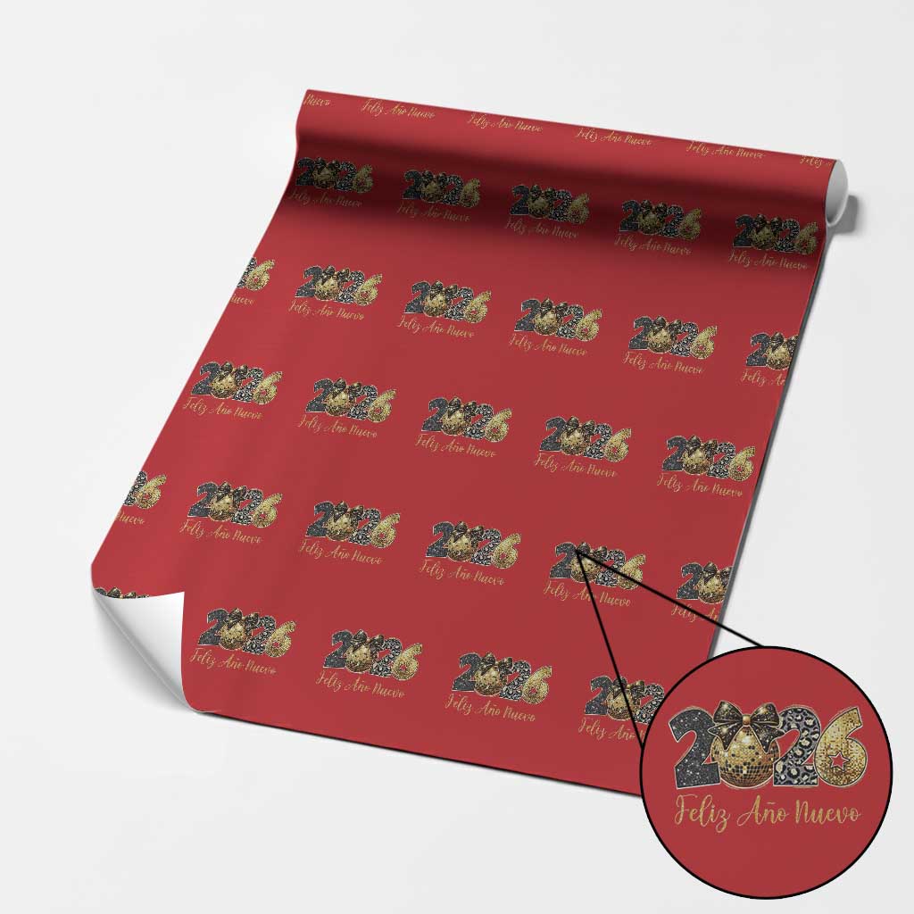Spanish New Year 2026 Wrapping Paper Roll Feliz Ano Nuevo NYE Party Disco Ball - Wonder Print Shop