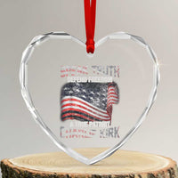 Speak Truth Defend Freedom A True Patriot Charlie Kirk Heart Crystal Glass Ornament Vintage American Flag - Wonder Print Shop