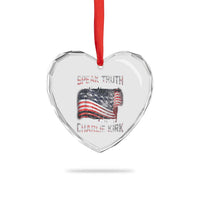 Speak Truth Defend Freedom A True Patriot Charlie Kirk Heart Crystal Glass Ornament Vintage American Flag - Wonder Print Shop