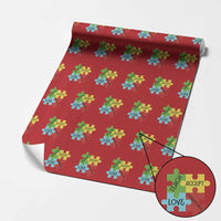 Special Ed Educator Autism Support Wrapping Paper Roll Teach Accept Understand Love