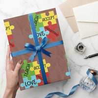 Special Ed Educator Autism Support Wrapping Paper Roll Teach Accept Understand Love