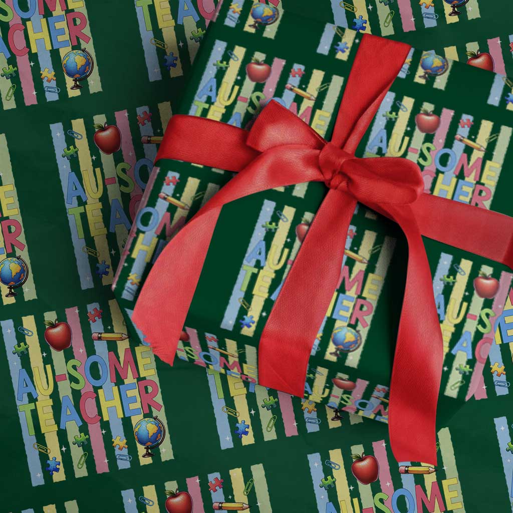 Special Ed Teacher Autism Acceptance Wrapping Paper Roll Au Some Teacher