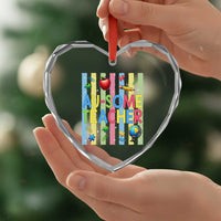 Special Ed Teacher Autism Acceptance Heart Crystal Glass Ornament Au Some Teacher