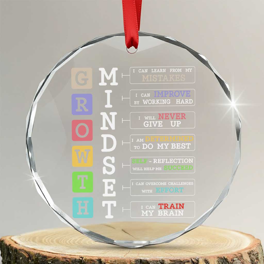 Special Education Crystal Glass Ornament Growth Mindset Positive Inspiration - Wonder Print Shop