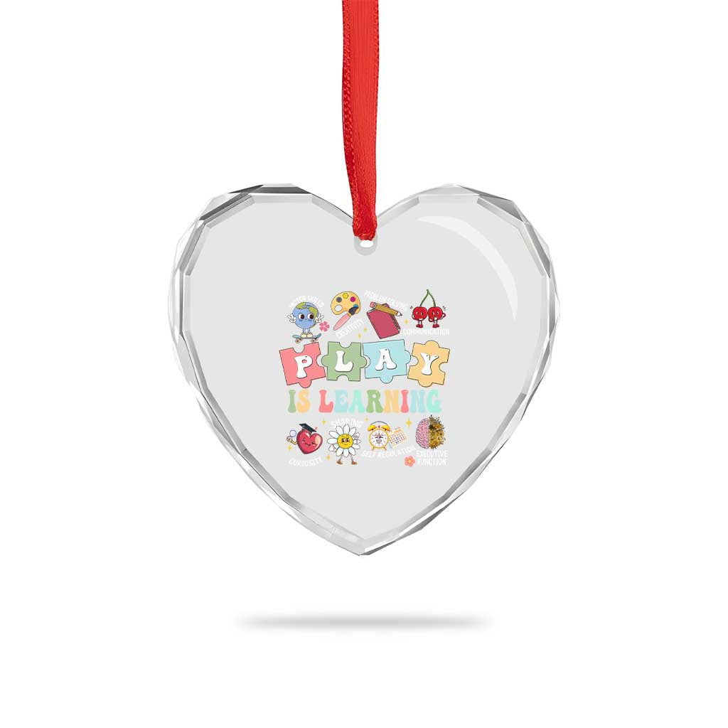 Special Education Heart Crystal Glass Ornament Play is Learning Sped Teacher - Wonder Print Shop