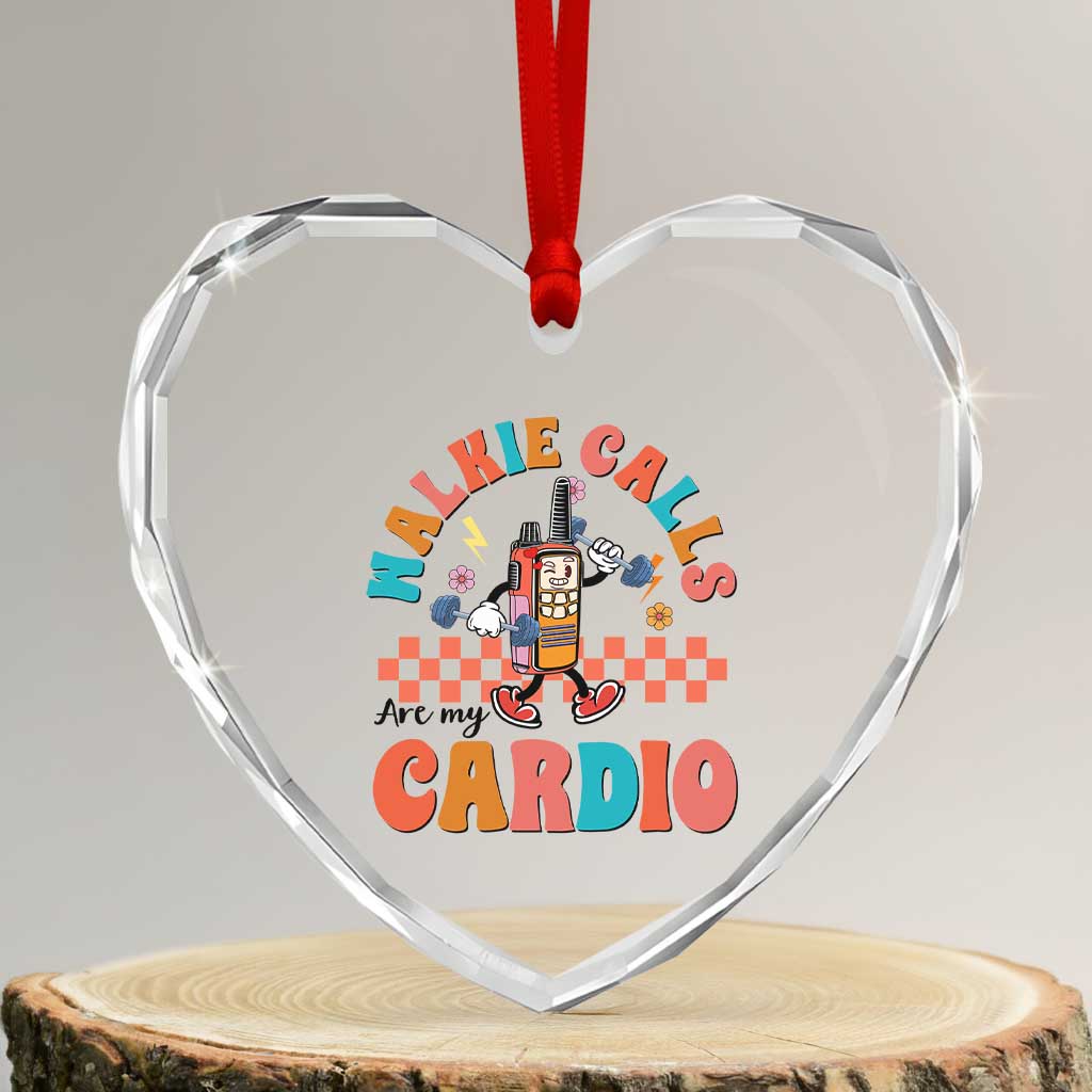 Special Education Heart Crystal Glass Ornament Walkie Calls Are My Cardio Inspirational ABA SPED - Wonder Print Shop