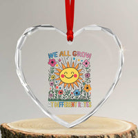 Special Education Heart Crystal Glass Ornament We All Grow At Different Rates Inspirational Inclusion Sped Teacher - Wonder Print Shop