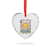 Special Education Heart Crystal Glass Ornament We All Grow At Different Rates Inspirational Inclusion Sped Teacher - Wonder Print Shop