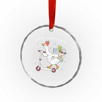 Special Education SPED Teacher Goose Scooter Crystal Glass Ornament Support Is On The Way